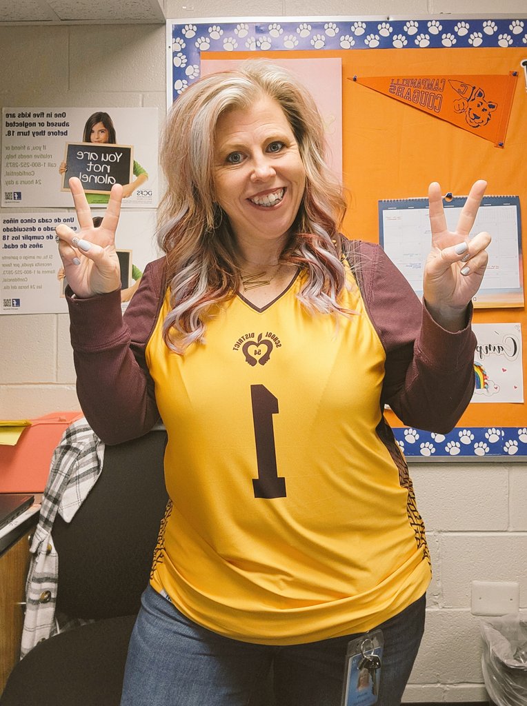 mpiks23's tweet photo. For Sports Day in wearing my son Ethan's Special Olympics BB jersey! He learned and grew so much fun being on this team. The memories make this momma's heart happy.  #TeamCampi #WeAre54 #ISW2022  #Grizzlies54 #GenerationUnified #ChooseToInclude #ProudMomma https://t.co/SvkvZj8kPk