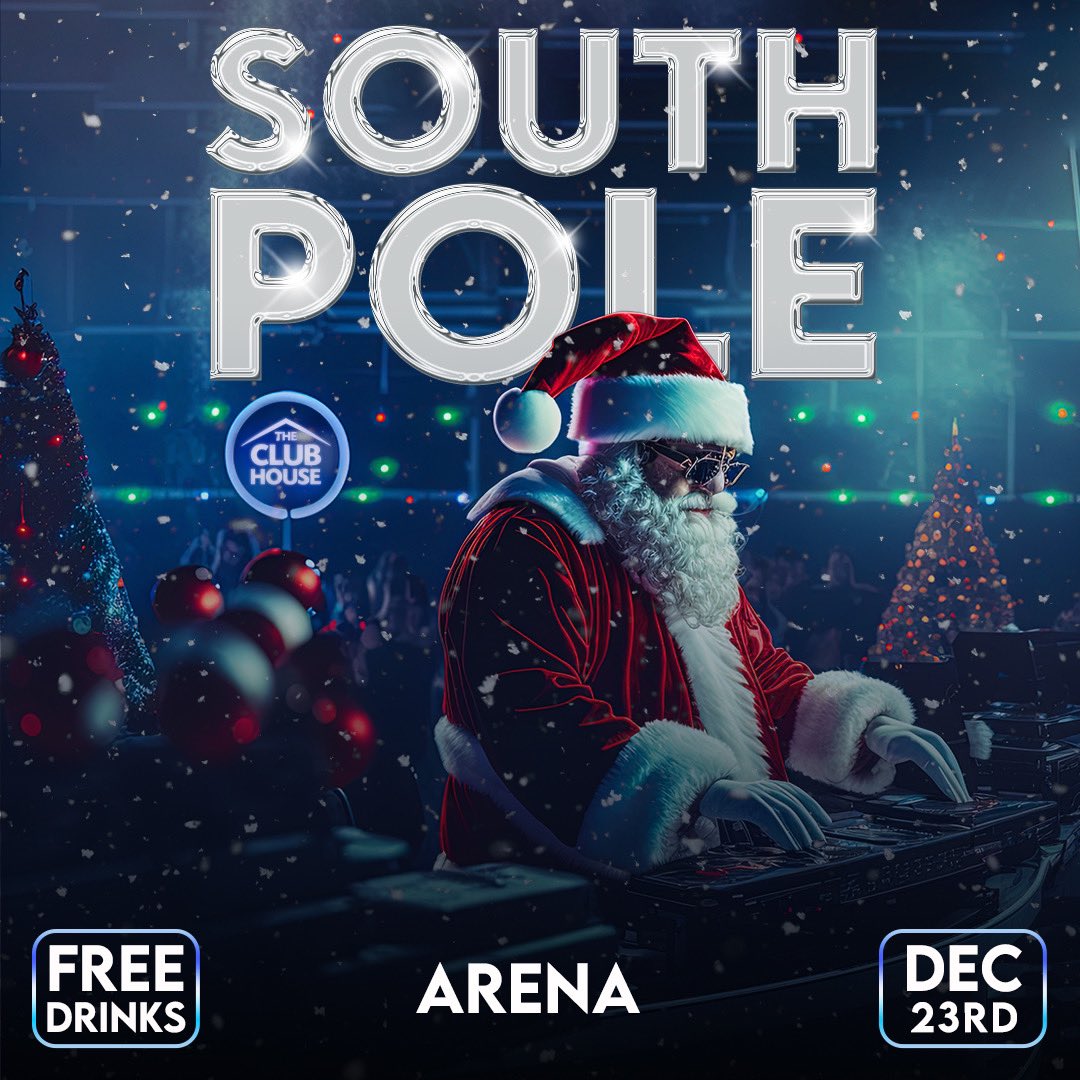 theclubhouse_tt's tweet photo. What if we said we can make it snow in Trinidad? ❄️

THE CLUBHOUSE x ARENA PRESENTS:
SOUTH POLE 🎅 but instead of toys it’s FREE DRINKS 🍺 

🗓: DECEMBER 23rd 2022
📍: ARENA
⏱: 9:30 PM
💰: LISTED PATRONS BEFORE 10:30 PM - $100
 : LISTED PATRONS BEFORE 11:30 PM - $150 https://t.co/UjuTkOioWa