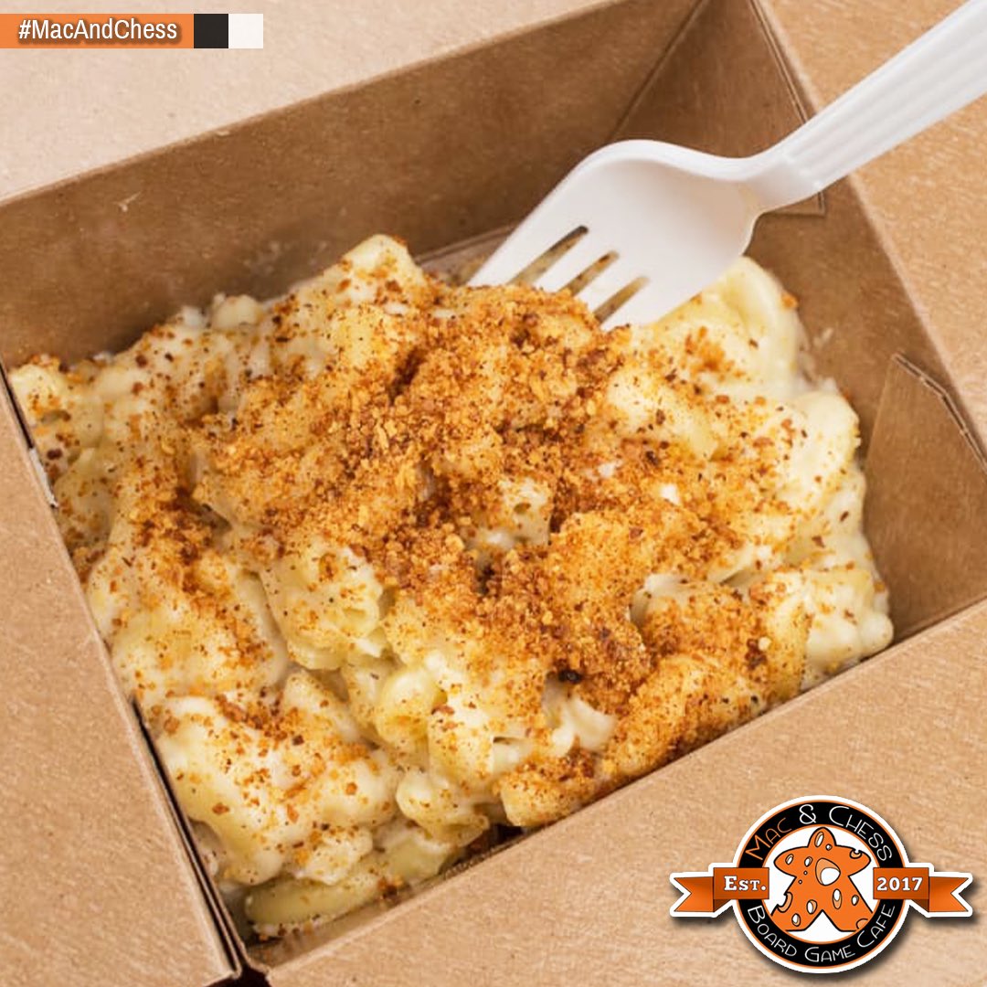 Indulge your cravings and enjoy something delicious today … like our signature #MacAndCheese! And don't forget, you can come in and visit us at #MacAndChess to play with our classic #boardgames while sipping on local craft #beer 👍

Come for the food, stay for the games!