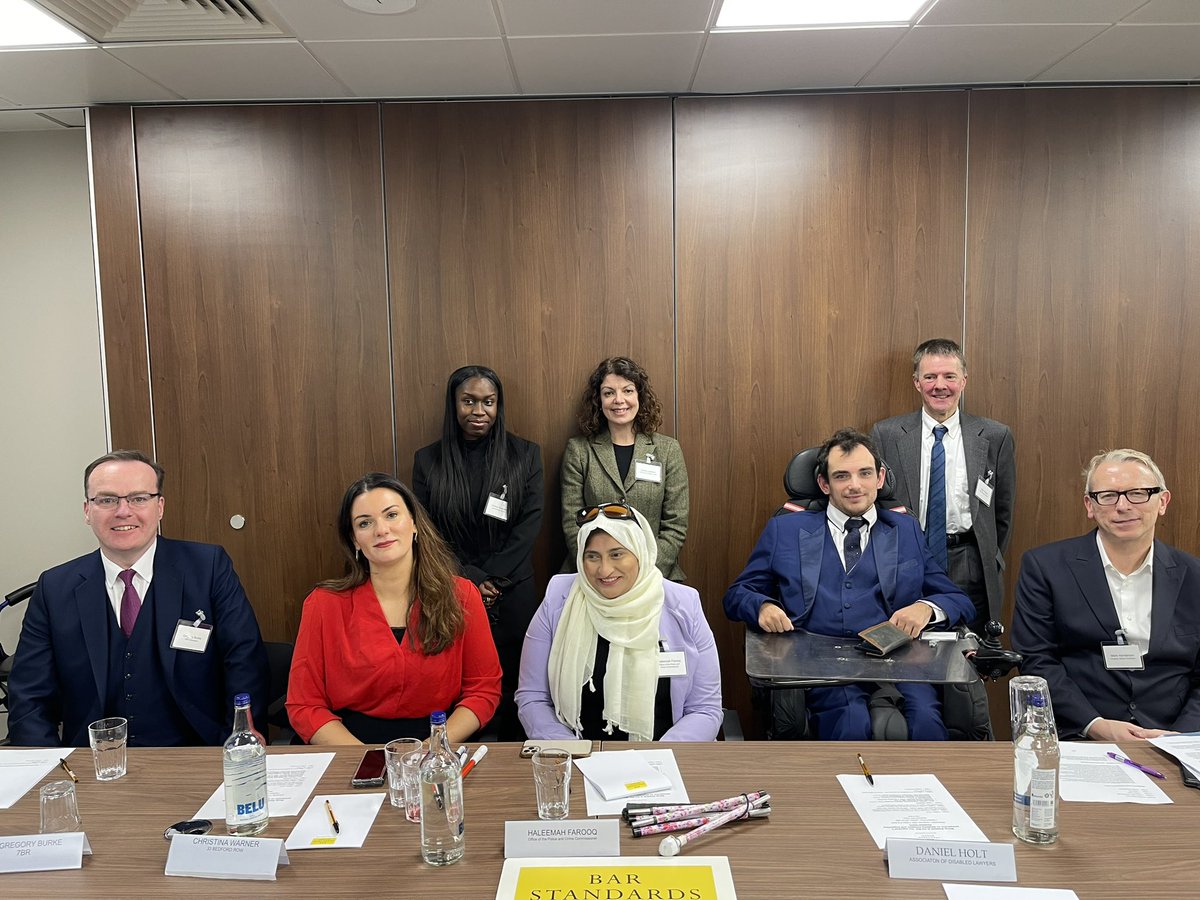 Chris_P_Fitz's tweet photo. Fantastic event on “Being disabled at the Bar” this evening with a diverse and inspiring panel speaking on #disability inclusion and supporting disabled #legal talent @barstandards @haleemahsadiaa @jjgburke @daniel_p_holt @ChrisJ_Warner @MHendersonDSC @7BRchambers https://t.co/wvy6ITYwsF
