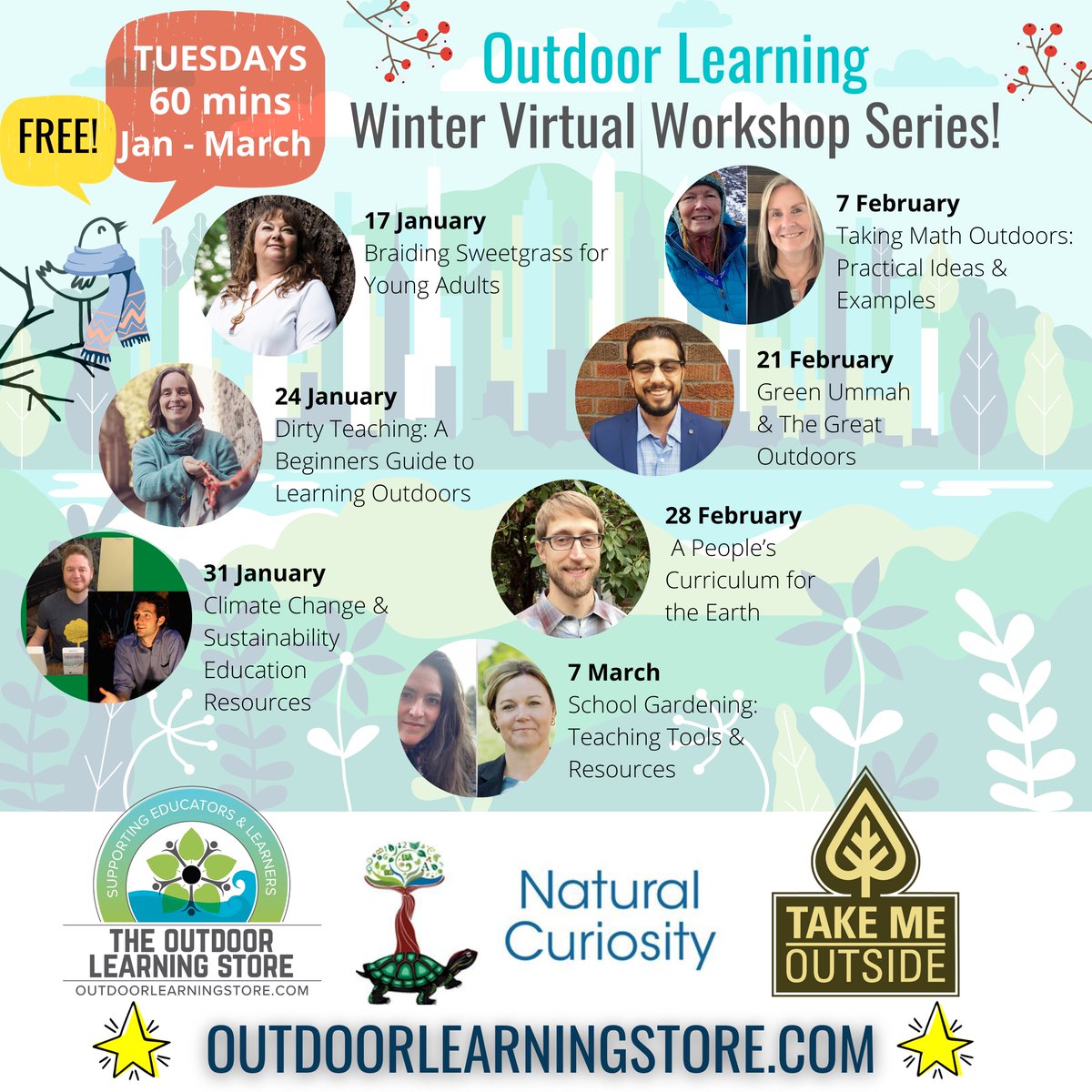 Natural Curiosity (@naturlcuriosity) on Twitter photo In collaboration with <a href="/TheOLStore/">The Outdoor Learning School & Store</a> & <a href="/takemeoutside/">Take Me Outside</a> , we are pleased to announce the Outdoor Learning Virtual Winter Workshop Series is live!
🐢FREE to access, with resource sharing, a certificate of attendance and prizes at each session!
See details here: outdoorlearningstore.com/workshops In collaboration with <a href="/TheOLStore/">The Outdoor Learning School & Store</a> & <a href="/takemeoutside/">Take Me Outside</a> , we are pleased to announce the Outdoor Learning Virtual Winter Workshop Series is live!
🐢FREE to access, with resource sharing, a certificate of attendance and prizes at each session!
See details here: outdoorlearningstore.com/workshops