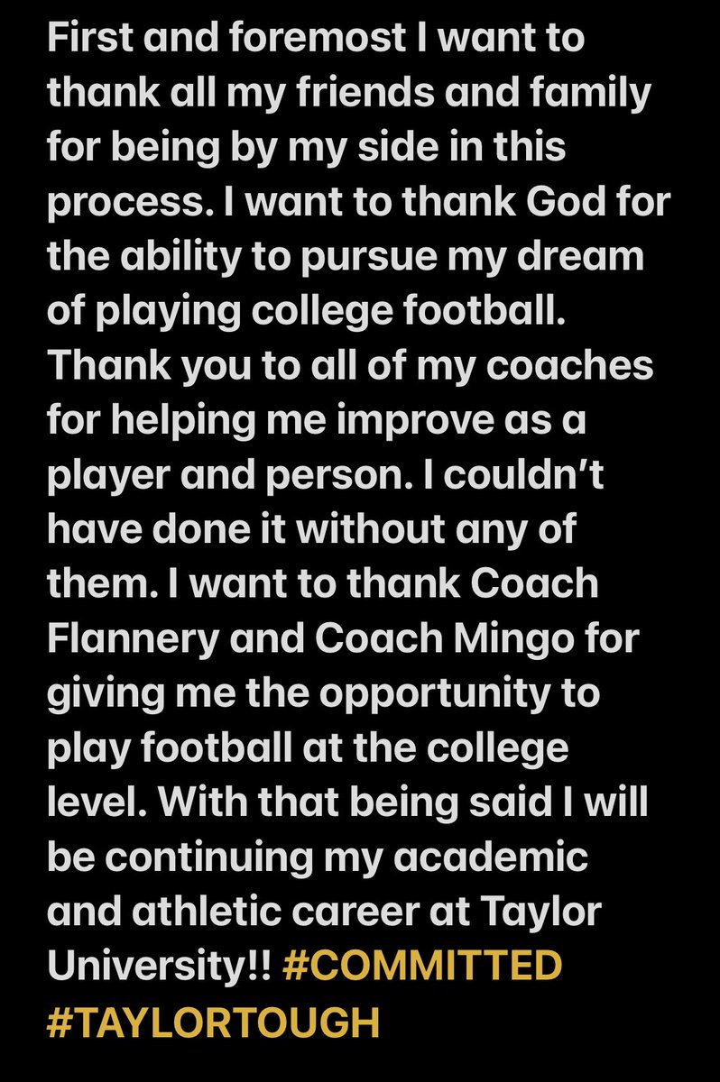 #COMMITTED Can’t wait to get some work done!
<a href="/Coach_Flannery/">Josh Flannery</a> <a href="/Coach_Mingo/">Aaron Mingo</a> <a href="/taylor_football/">Taylor Football</a>