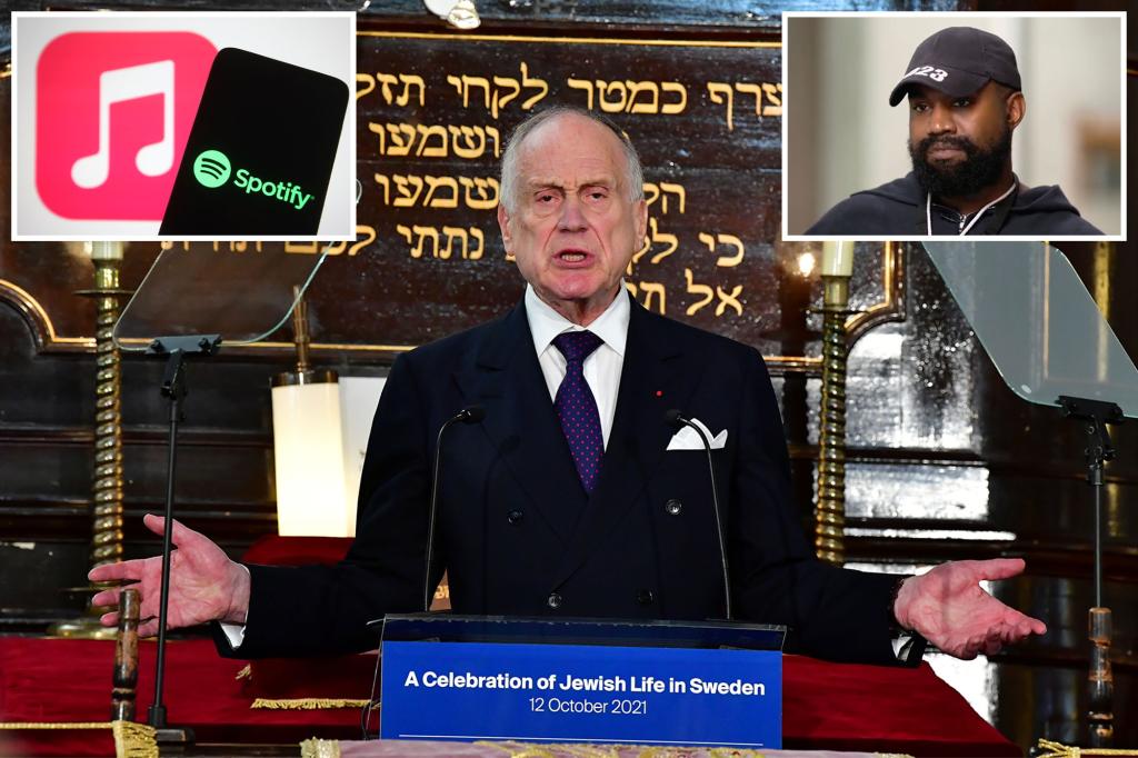 nypost's tweet photo. World Jewish Congress President Ronald Lauder calls for Apple, Spotify to remove Kanye's music https://t.co/BWAlNHTAEM https://t.co/c51UFgXC0k