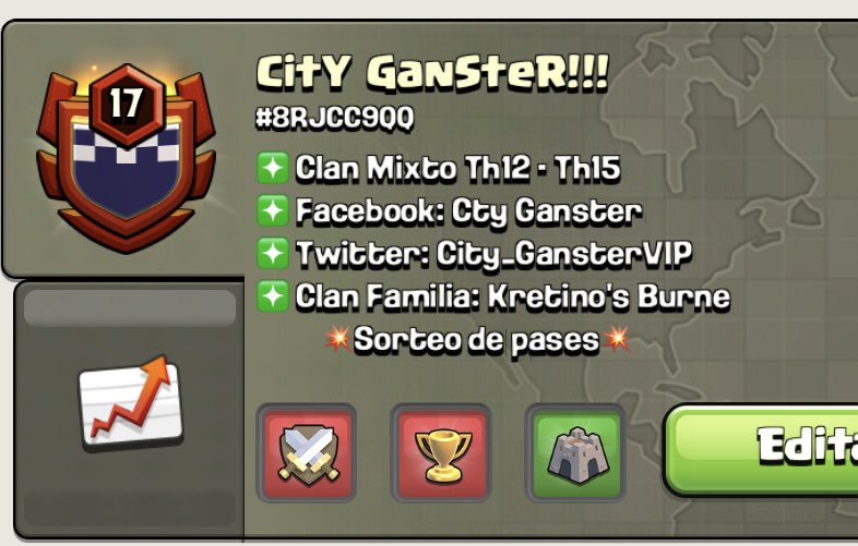 Buscamos TH15, Th14, TH13 y TH12 

✅ Liga Maestros II
✅ Capital Nivel 5
✅ Sorteamos pases en cada liga.
✅ Preparando el clan para torneos.
✅ Solo activos, rachas en guerra random, juegos de clan y ataques en la capital.

Link del clan 👉 link.clashofclans.com/es?action=Open…