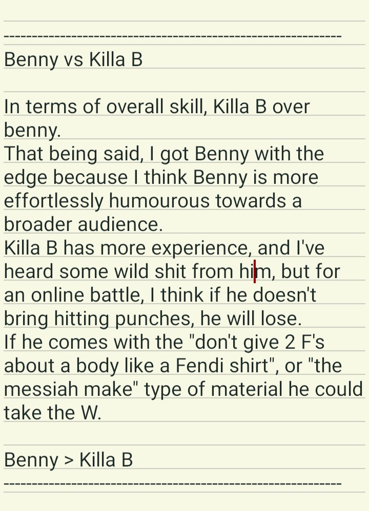 PenOverTheSword's tweet photo. Next 🍽️ up for a prediction on the UBL Onlines "Violent Night" table, the main event:
                     Killa B vs Benny
                   ⬇️        ⬇️         ⬇️
                        Benny edge
       For relateability > experience

Detailed review in the note attached! https://t.co/aL0sc93iZi
