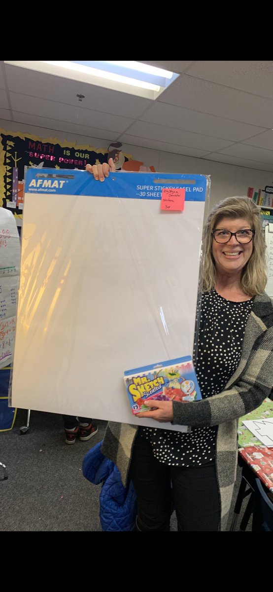Such fun delivering a new chart tablet and marker set to Mrs. Gaestel. She was one of our #NumberTalksChallenge winners!
