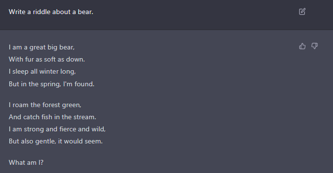 Top notch riddle from #ChatGPT.  I won't spoil the answer.