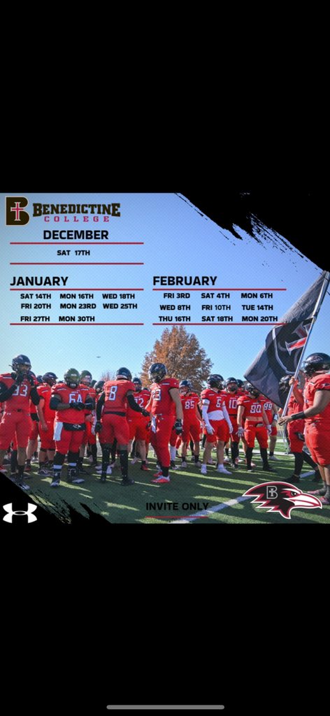 Thankful and blessed to receive an offer from Benedictine college🔴⚫️ #AGTG 🙏🏽Thank you <a href="/coach_hauser/">Aaron Hauser</a> for the great talk! <a href="/coachChatoMorin/">Coach Chato Morin</a> <a href="/ChrisWardOL/">Chris Ward</a> <a href="/CoachDub35/">Coach Dub</a> <a href="/OLuPerformance/">OLu Sports Performance</a> <a href="/NLProspect/">Next Level Prospect</a> <a href="/CoachRix/">Chris Rix</a> @Scott_Schrader <a href="/latsondheimer/">eric sondheimer</a>