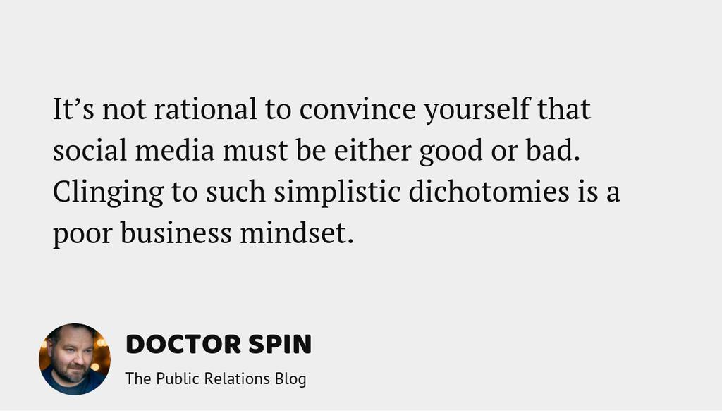 PRofSweden's tweet photo. Your emotional biases on social media in general, or specific channels in particular, won’t change the tide.

Read more 👉 https://t.co/n0YUAHIOLN

#SocialMedia #PublicRelations https://t.co/12aOXuwnA7