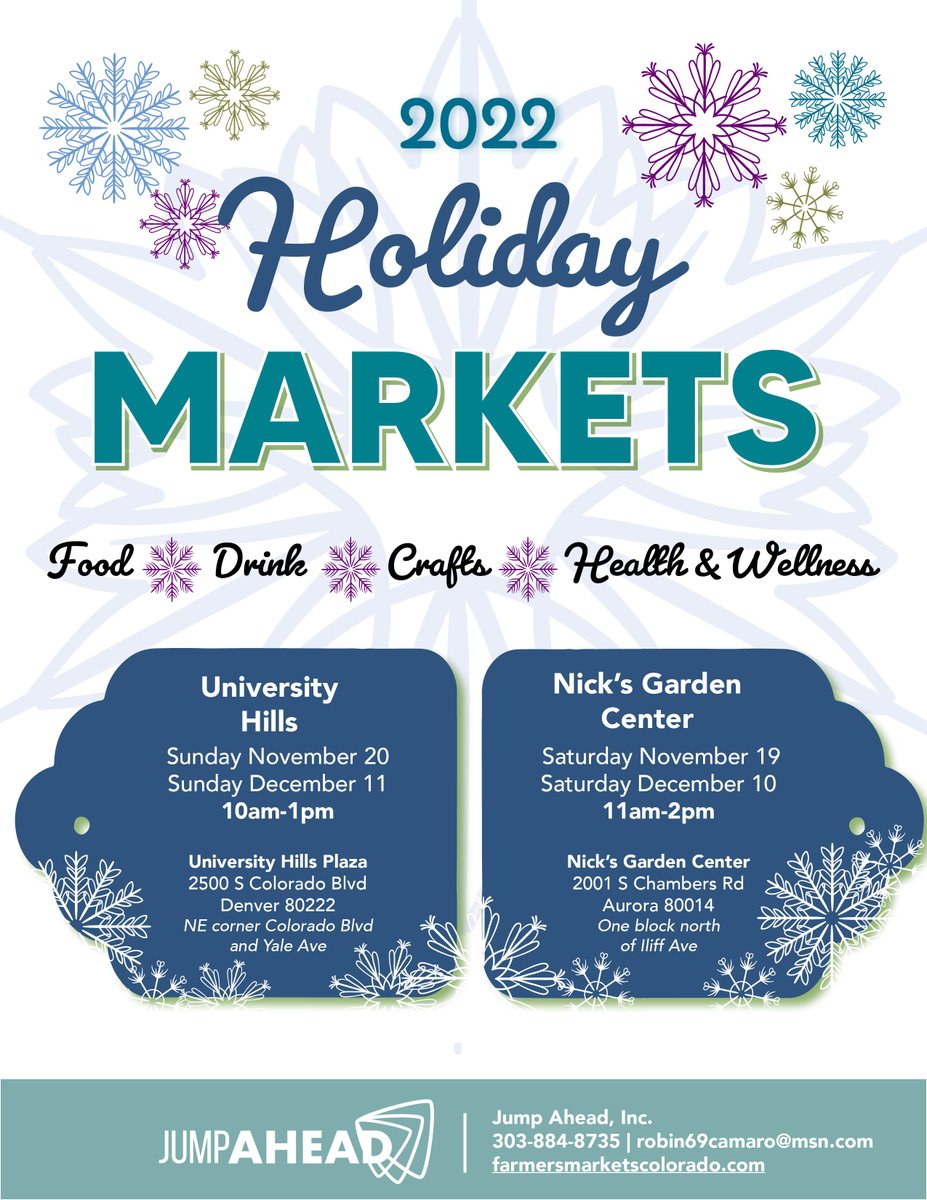 Shop until you drop at the holiday market at University Hills Plaza this Sun. 12/11 from 10a-1p. It will be outside in their usual summer farmers market spot. Lots to choose from with bakery, tamales, coffee, kombucha, spices and other food as well as a whole bunch of gift ideas.