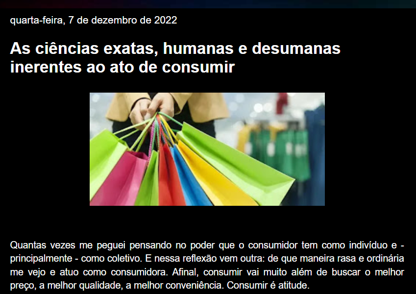 Eis uma reflexão sobre o poderoso ato de consumir no #akzblog
anakazz.com.br/2022/12/as-cie…