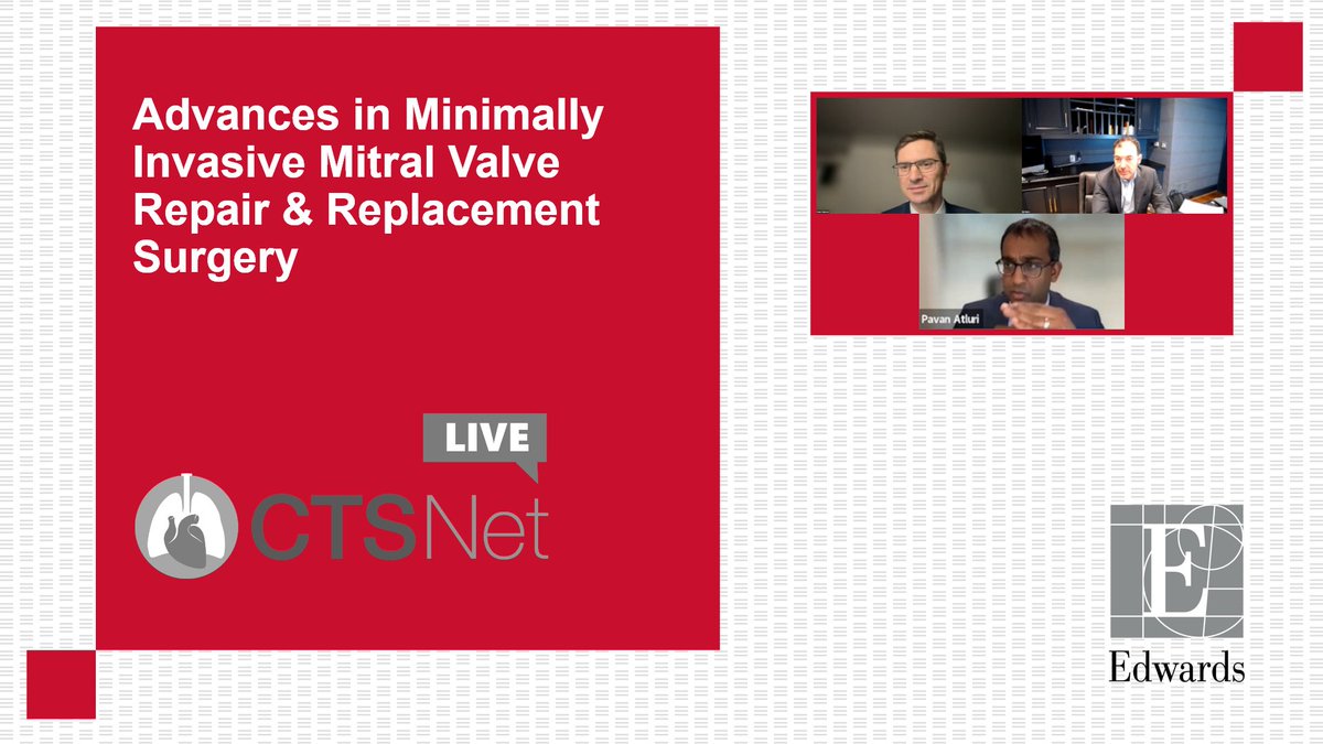 CTSNet (@ctsnetorg) on Twitter photo Missed the <a href="/EdwardsLifesci/">Edwards Lifesciences</a> webinar on Monday? We've got you covered!
Watch the presentations & discussion on the latest advances in #mitralvalverepair between <a href="/ArnarGeirssonMD/">ArnarGeirssonMD</a>, <a href="/EricSWeissMD/">Dr. Eric S. Weiss</a>, and Pavan Atluri.
🔗 ow.ly/b4Bp50LY1s3 Missed the <a href="/EdwardsLifesci/">Edwards Lifesciences</a> webinar on Monday? We've got you covered!
Watch the presentations & discussion on the latest advances in #mitralvalverepair between <a href="/ArnarGeirssonMD/">ArnarGeirssonMD</a>, <a href="/EricSWeissMD/">Dr. Eric S. Weiss</a>, and Pavan Atluri.
🔗 ow.ly/b4Bp50LY1s3