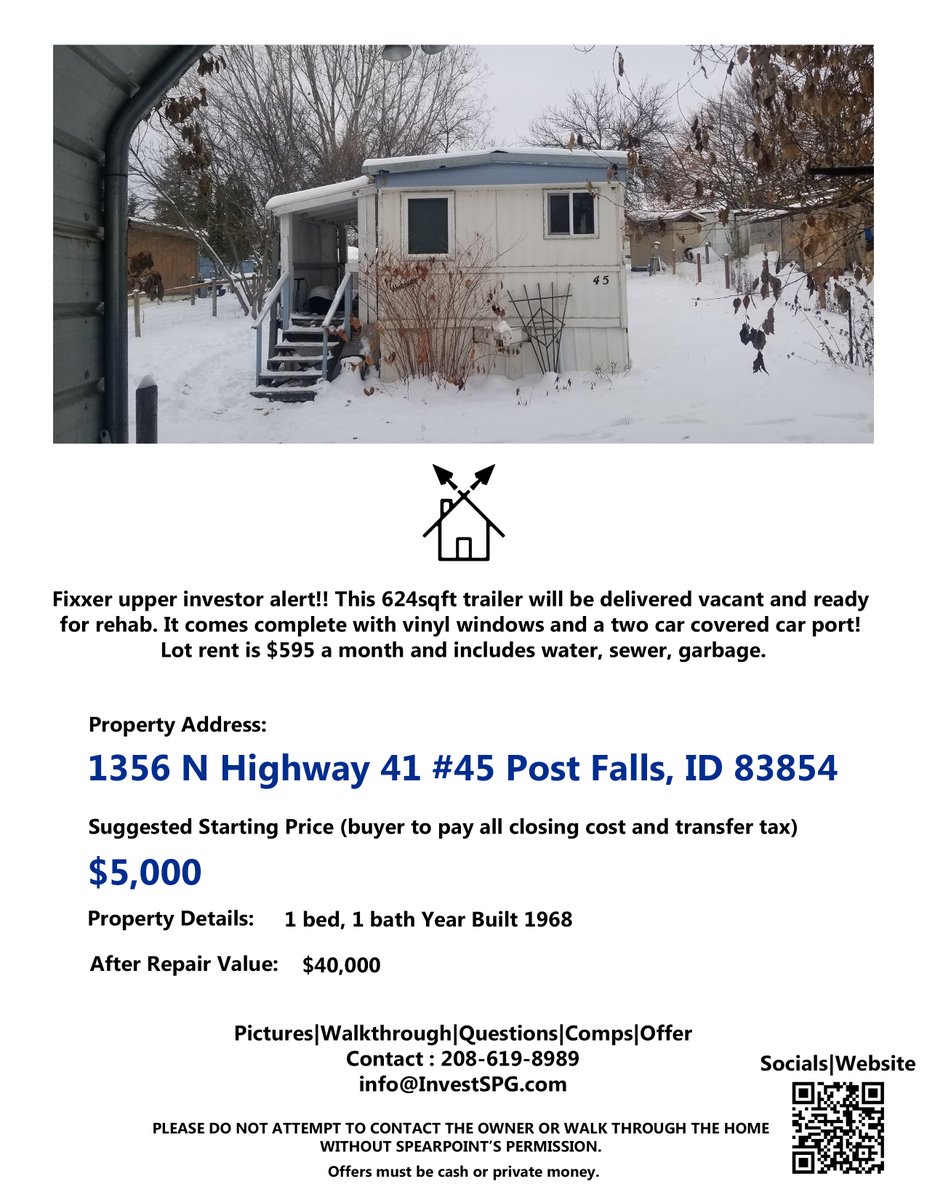 InvestSPG's tweet photo. Anyone looking for a project? Single wide Trailer with a double car port! https://t.co/GRwhn5Kpj0