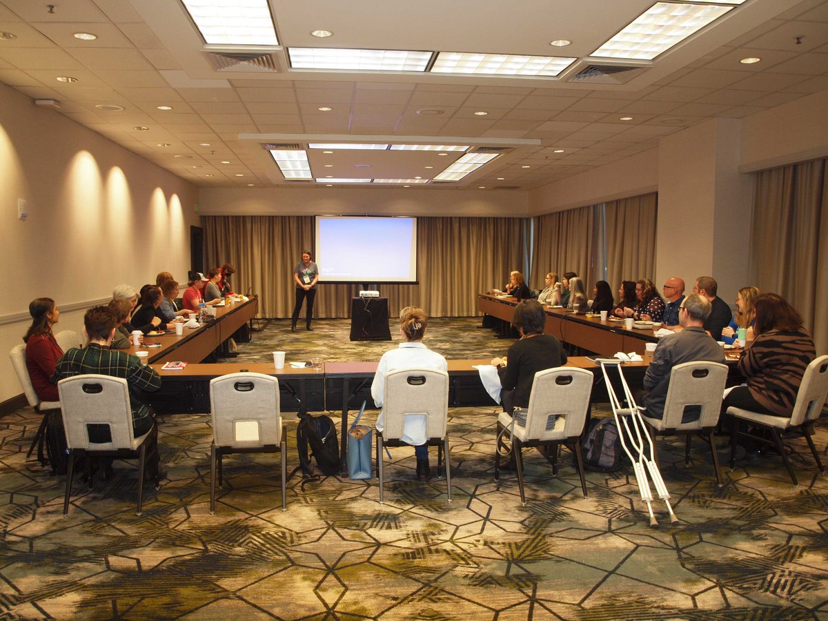 Internet2's tweet photo. It was great to see people turn up bright and early for the IAM-HER meeting this morning! IAM-HER is a community of women and their allies who work in identity and access management in #education and #research. #IAMonline #TechEX22 https://t.co/9KhtTcznnO