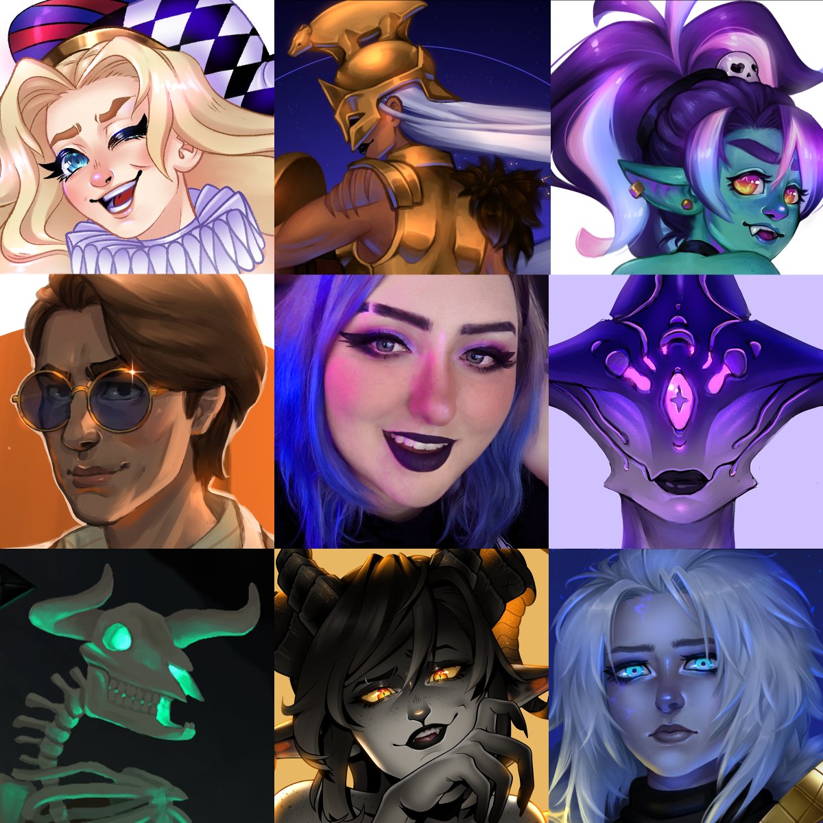 MOONBTCH's tweet photo. I've never had enough work finished in a year to do one of these before, and this year I had to NARROW IT DOWN because I created so much. I'm really proud of how far I've come 🥹 #artvsartist2022 https://t.co/evr3D7kMMw