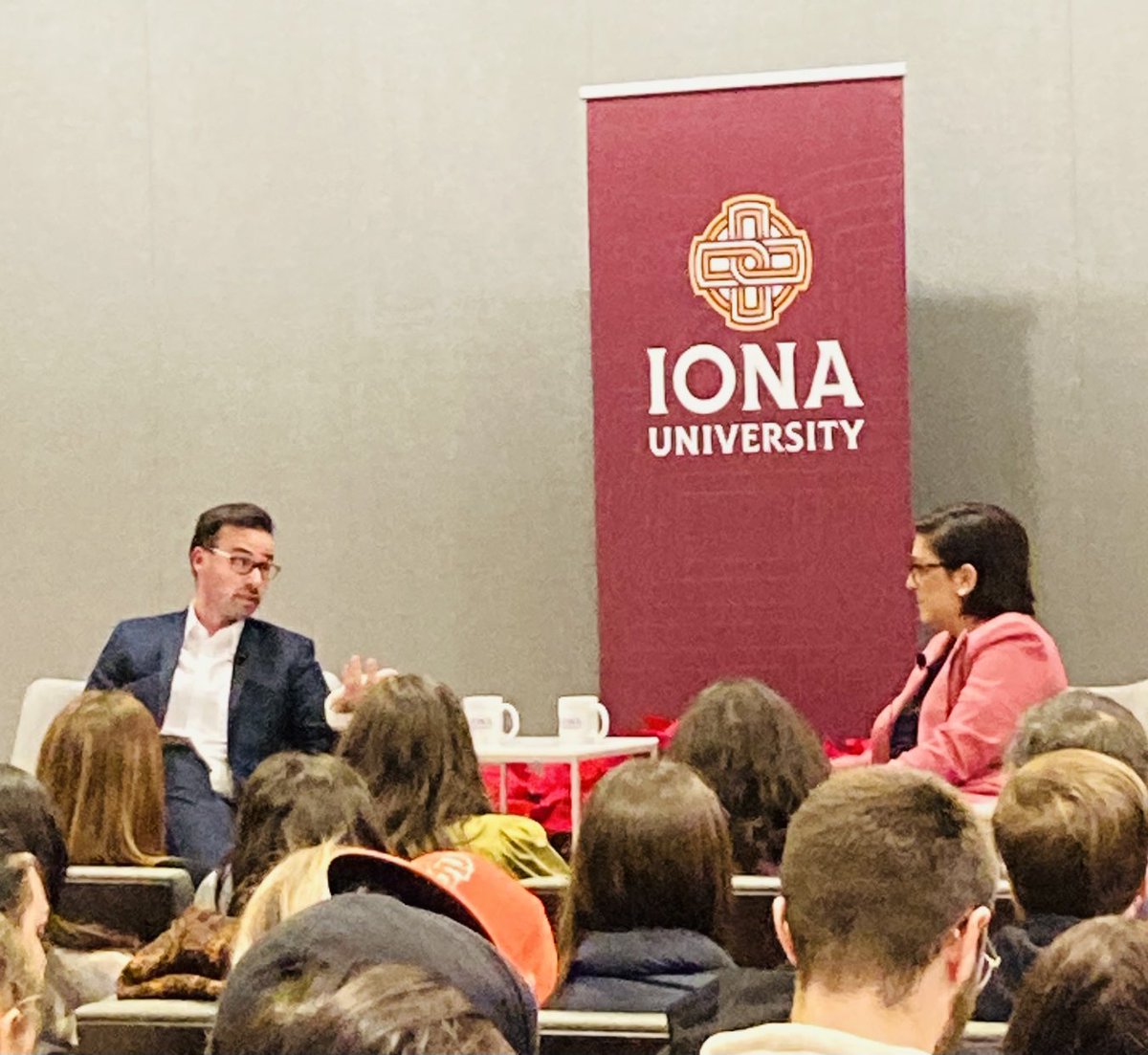 ⁦<a href="/ionauniversity/">Iona University</a>⁩ alum Denise Conte (04, ’08MBA) COO-HR of Bloomberg joined Kyle Byrne on stage to share perspective on her journey to the C-suite and leading HR operations for one of the top software and media companies in the world with a packed house at ⁦<a href="/Iona_LSB/">Iona University LaPenta School of Business</a>