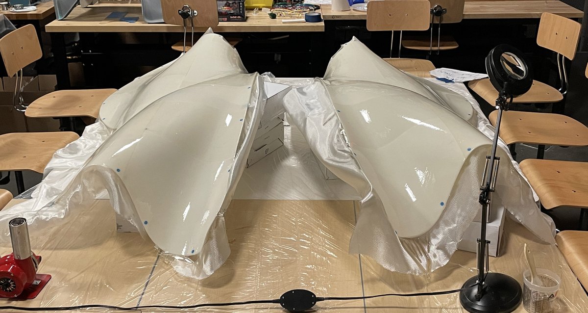 3D Printed Life-Size RedBull RB16 F1 Update: Internal fiberglass work is complete, and now it's time to glass the entire exterior surface and the SidePods are looking pretty slick! #F1 #Formula1 #redbullracing #fullsailuniversity