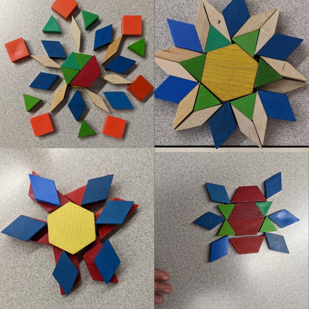 Third day of the #decembermathchallenge and my students went to work creating pattern block snowflakes. I am loving the math talks that have been happening so far and students are so excited to see what each challenge will be. <a href="/tvdsbmathk8/">tvdsbmath</a> <a href="/WilfridJuryPS/">Wilfrid Jury PS</a>