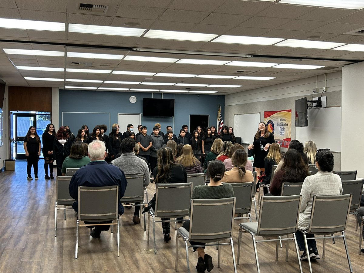 #LHCSD- Imperial MS students performing at the PTA luncheon and a pregame warm up for District Office Staff. Beautiful voices. @LHSchools @IMSPrincipal @hharrison_lhcsd