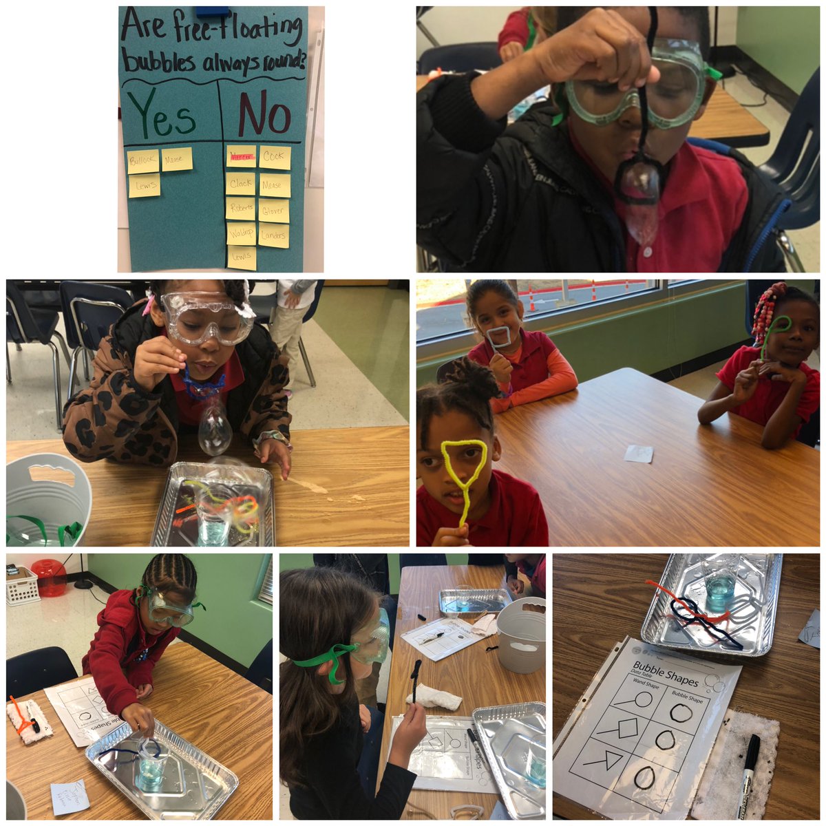 MissRogersNBHD's tweet photo. Are free-floating bubbles always round???🤔... First-graders @IsonSpringsES hypothesized and investigated to determine the answer. Now they are ready to assess their data and draw conclusions. #InquiryBasedScience #PicPerfectSci #ISESlearninglab https://t.co/bnjXMlXkEb