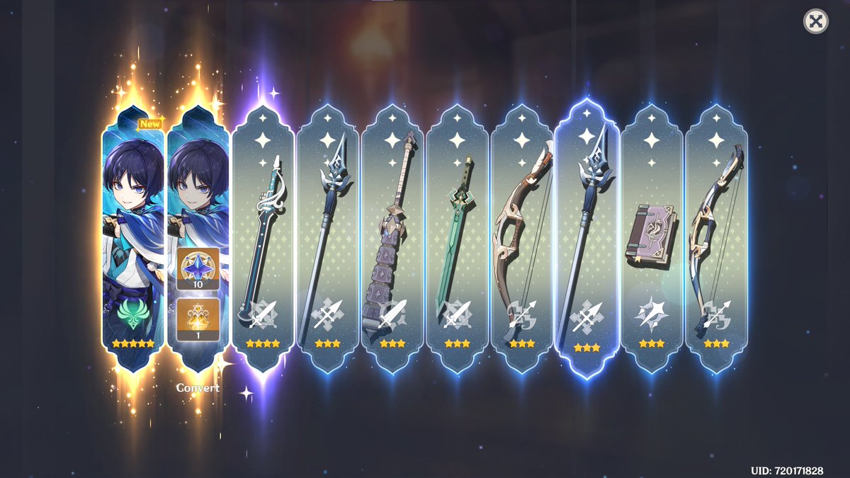hebimura's tweet image. scaranation how did your pulls go? (i lost 50/50 to qiqi but didnt screenshot that)
