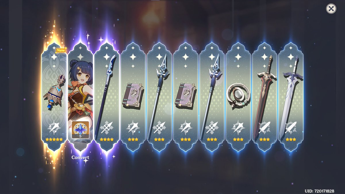 hebimura's tweet image. scaranation how did your pulls go? (i lost 50/50 to qiqi but didnt screenshot that)