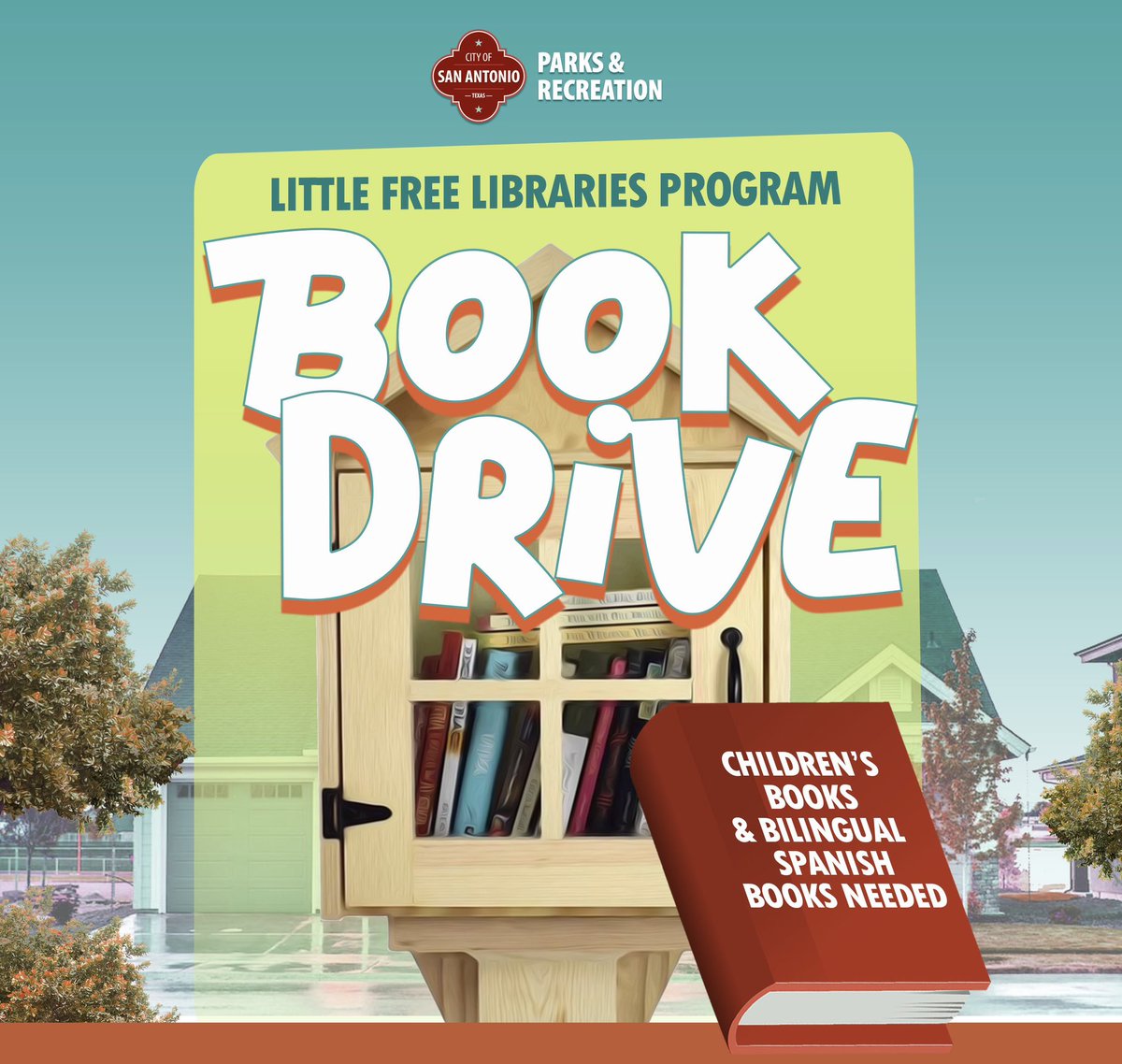 #BookDrive! 📚❤️
Drop off your book donations during the month of December at our Headquarters.🙏📕

📍 5800 Old Historic HWY 90
🗓️ Mon-Fri | ⏰ 8am-5pm

For additional info, or to schedule a donation drop off at a city park, email parkvolunteer@sanantonio.gov

#LittleFreeLibrary