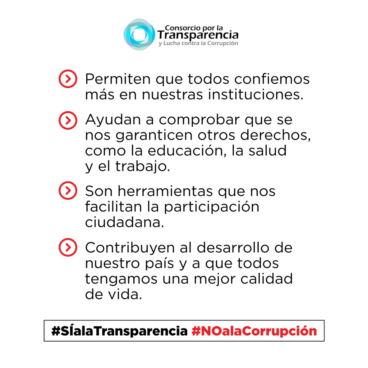 Consorcio_ES's tweet photo. En vísperas del Día Internacional contra la Corrupción, recordamos la importancia de que todas las instituciones garanticen la transparencia y el derecho de acceso a la información pública a los salvadoreños y a las salvadoreñas.

#SÍalaTransparencia
#NOalaCorrupción https://t.co/8joeLdZu19