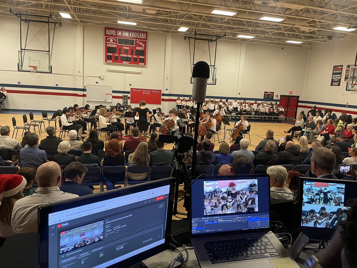 jpstivers's tweet photo. Packed house at our @CrosbyMiddle Orchestra Winter Concert!  KUDOS to our current and former students for live streaming https://t.co/fWClRYZ3pZ https://t.co/oZmU3HHRa0