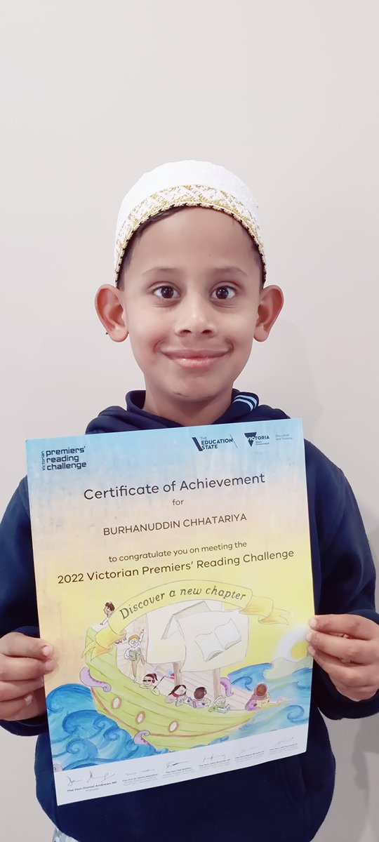 Bohras_AUSNZ's tweet photo. Thank you @DETVic for recognising children from the Melbourne @Dawoodi_Bohras for Victorian Premiers’ Reading Challenge.
The challenge encouraged children to read a set number of books over the year and record their efforts online #VicPRC https://t.co/Xel2mcSxsO