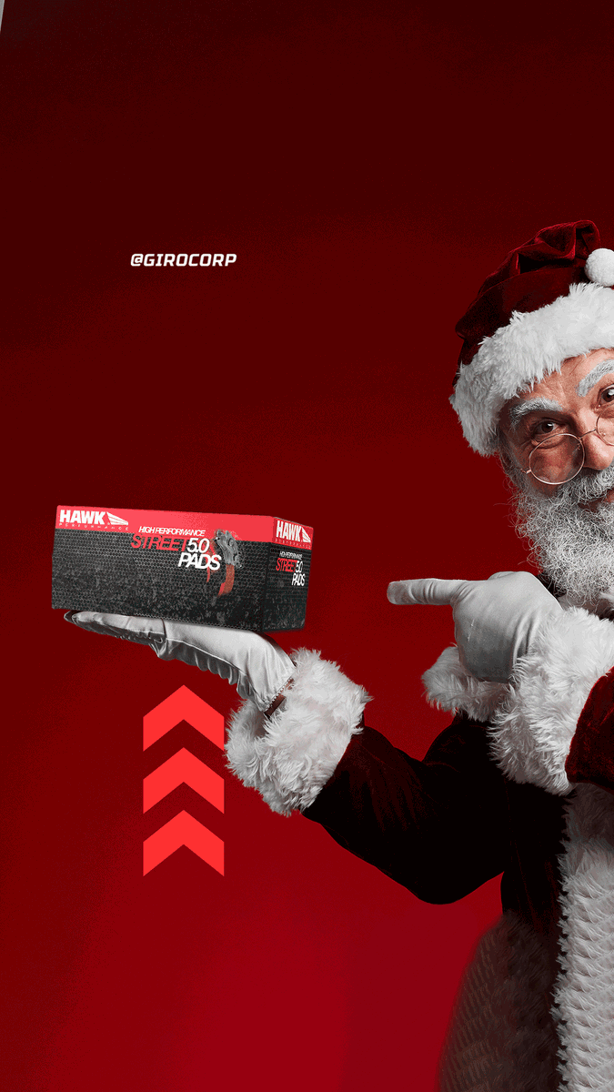 GiroCorp's tweet photo. Santa frena con tecnología. 🎅

Las pastillas de @hawkperformanceve brindan niveles superiores de fricción, en comparación a su competencia. 🔝 https://t.co/QFUjcyCnnW