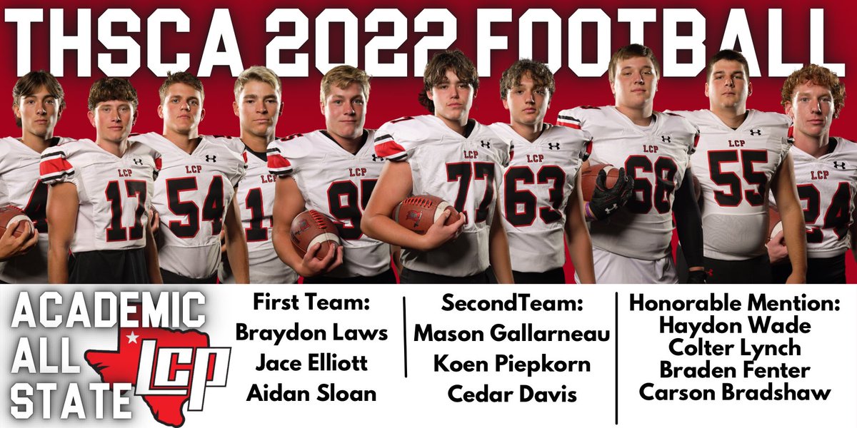 FootballLCP's tweet photo. Congrats to these STUDENT-athletes on this outstanding accomplishment. We are proud of you. @HubCityPrepsLBK @806hsscmedia @806pics @pixel5_ @AthleticsLCP @arielle_schafer @pchristy11 @CollieronTV @chipd23 @ChrisLevel @LCISDlchs @lubbockcooper https://t.co/abeiNXYgnP