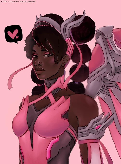 Mercy but she got sick of you spamming "I need healing" and is just standing here like >:) 
