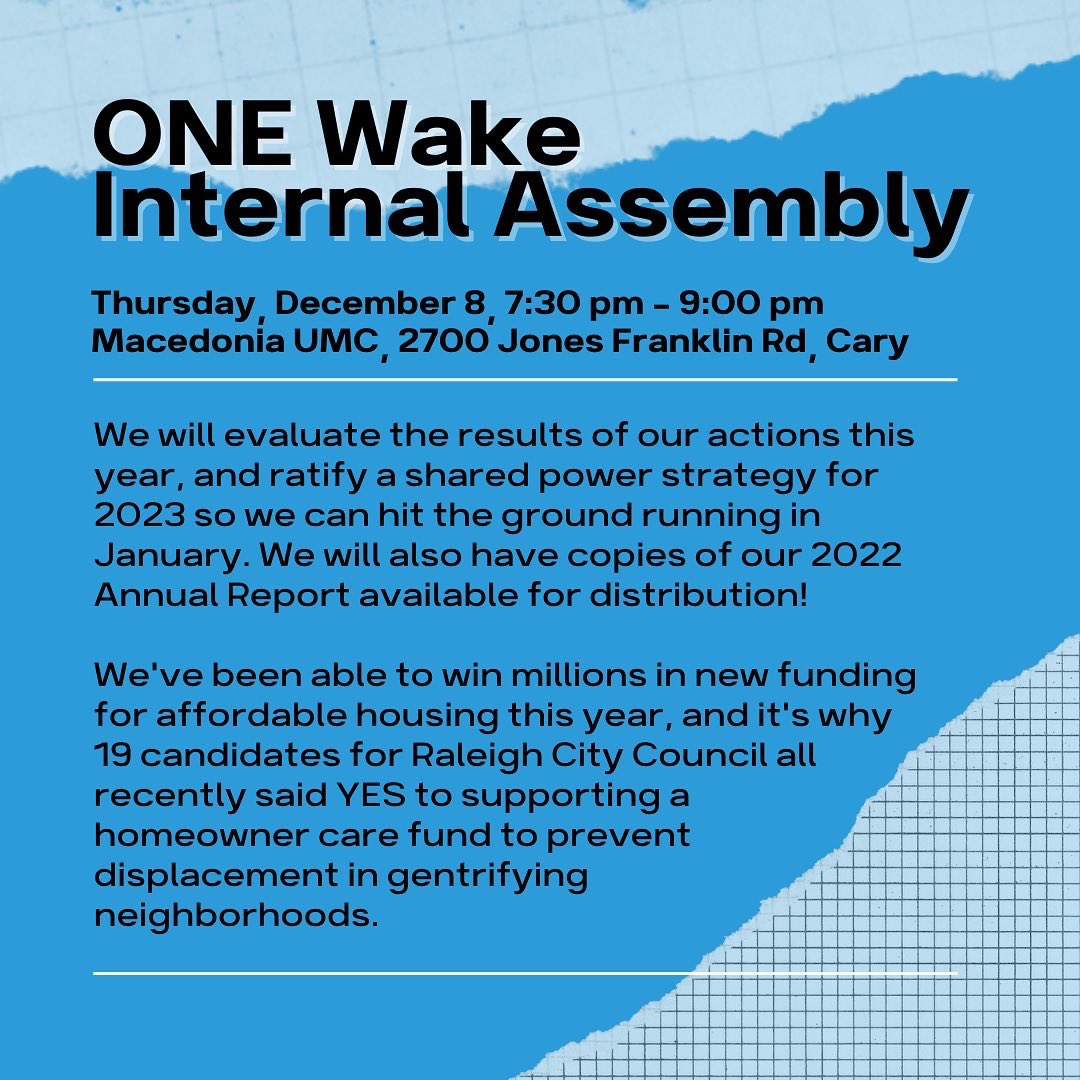 OrganizingWake's tweet image. ONE Wake's mission is to build power: organized people and organized money acting consistently and persistently. We believe if you want to make change, you NEED power. 

See how we have been supporting our mission in tomorrow’s assembly!

RSVP below:
bit.ly/3VXTbzf