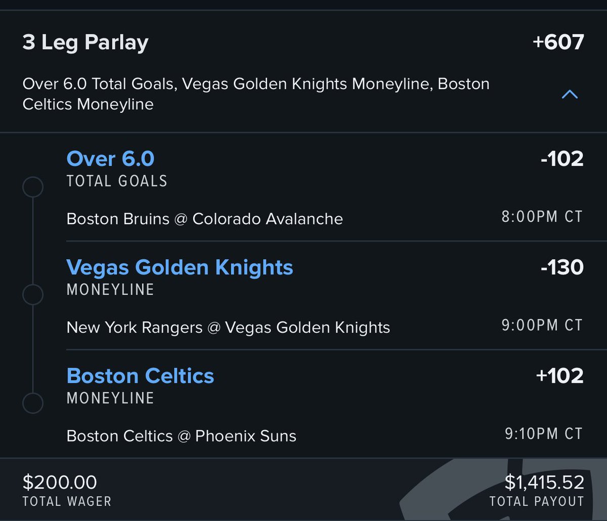 LandotheLayGod's tweet photo. 12/7:
Tonight I’m placing a 4% move on a 3 team parlay I love. Make them all 1% straight bets if you want but I decided the parlay is worth it.
Here ya go:
#LayGod
#GamblingTwitter https://t.co/7KREY8w0sg