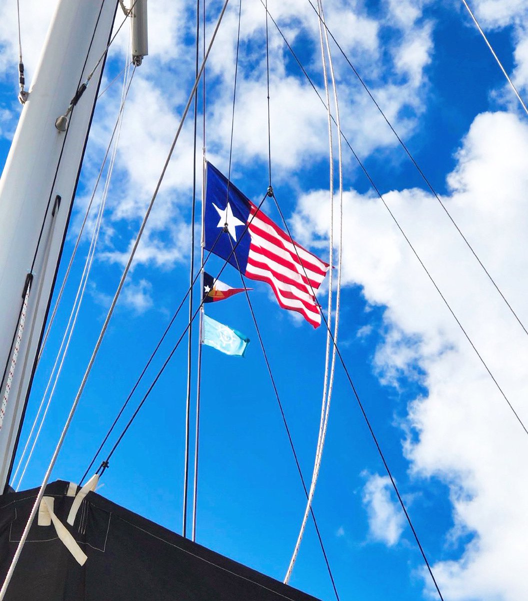 procaptstaffing's tweet photo. We love to see the Pro Captain Staffing flag flying as Captain Chris sails in the Caribbean! Better yet, we love seeing it alongside the Texas nautical flag! 🇺🇸

Help us settle this debate: is Caribbean pronounced care-uh-be-in or cuh-rib-ee-in? 🤷🏼 let us know!! https://t.co/tkAfNL7akG