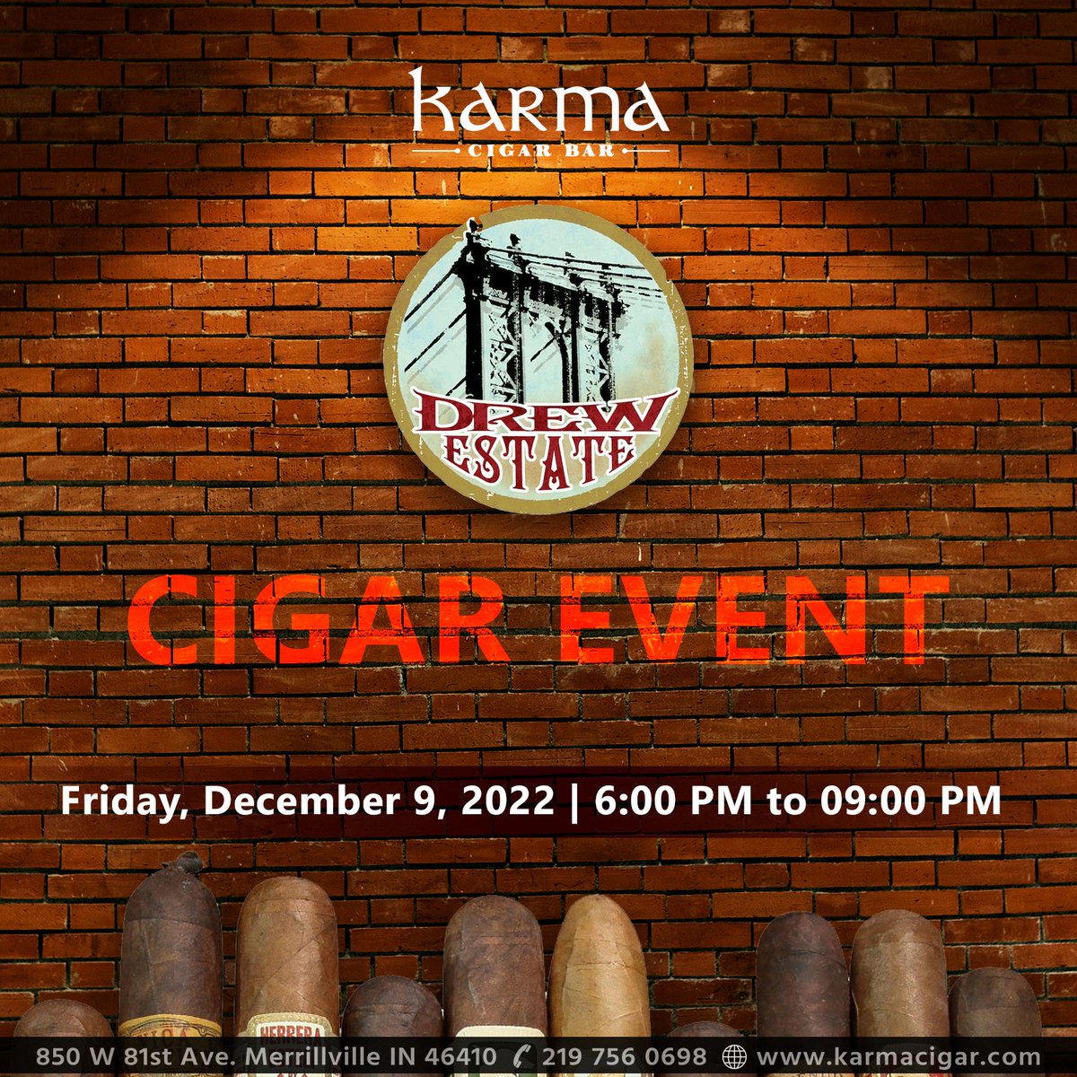 We've got another excellent event for all our customers in December!  It's Drew Estate Cigars!  Ben Pearson, the rep of Drew Estate is heading back to Karma for this event. The event includes exclusive products and promotions, great giveaways, raffles, and fantastic deals. https://t.co/SUER2RxbWb