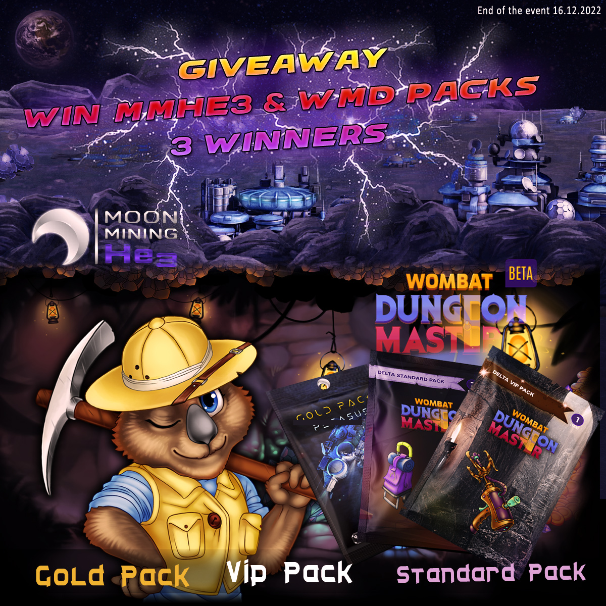 moonmininghe3's tweet photo. 📡Welcome to this beautiful night and the last Full Moon of the year🌕

Giveaway Time - 3 winners 🥳
1x Pegasus Gold Pack
1x Delta Standard Pack
1x Delta VIP Pack

Rules:

👉RT
👉Tag 3 friends + wallet
👉Join https://t.co/jjKZ39yIME

We will announce the results on Dec 16, 2022 https://t.co/YixWGn2C9x