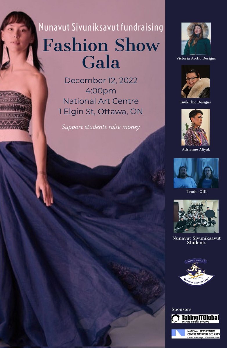 Come celebrate Inuit Excellence at the NAC in Ottawa with amazing students, fashion designers, and performers 🤍🤍

Fundraiser for NS students 🤍🤍