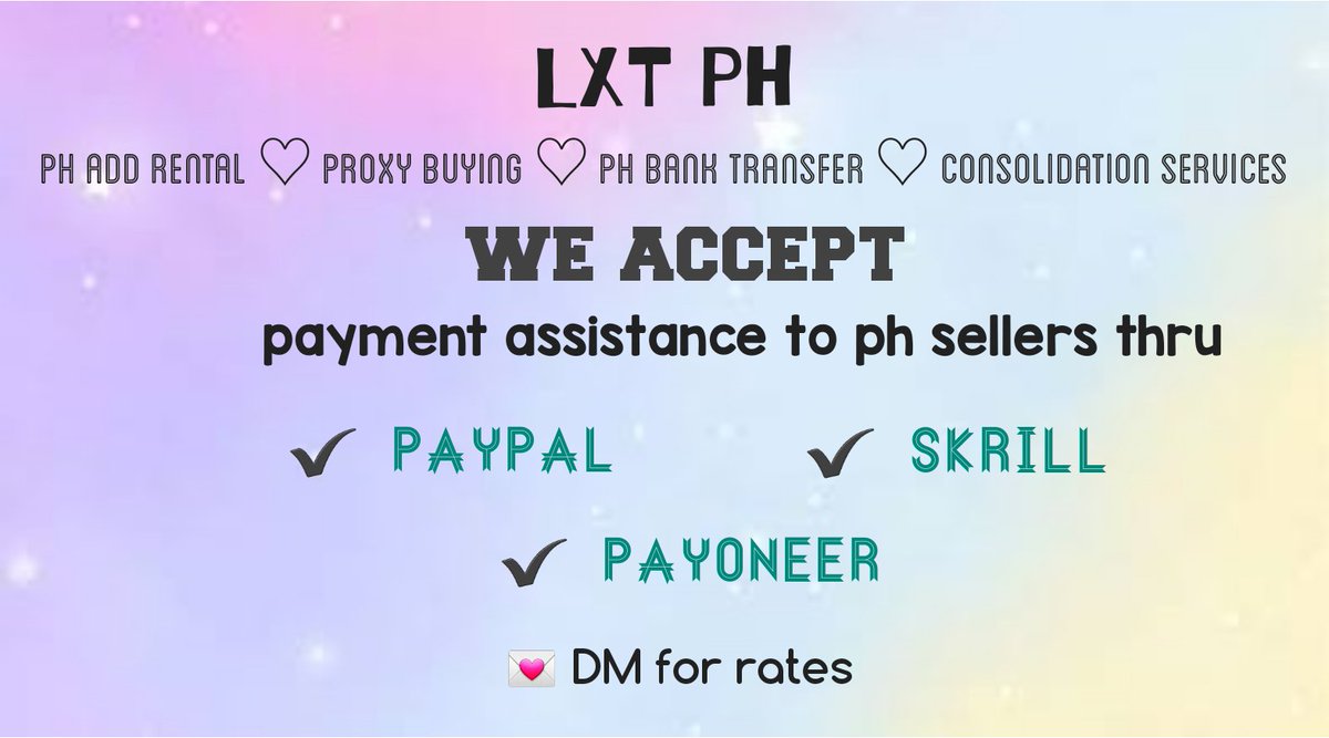 lxt_ph's tweet photo. we are open for ww mailing assistance ๐โ consolidation services ๐ฆ
โ unli parcels
โ recheck / repacking
โ ph address rental
โ proxy buying
โ payment assistance to ph sellers / ph bank transfer
For proofs:
#lxtproofs
#lxtarrivals
#lxtupdates
Pls read this๐งต https://t.co/xiLhefHH3C