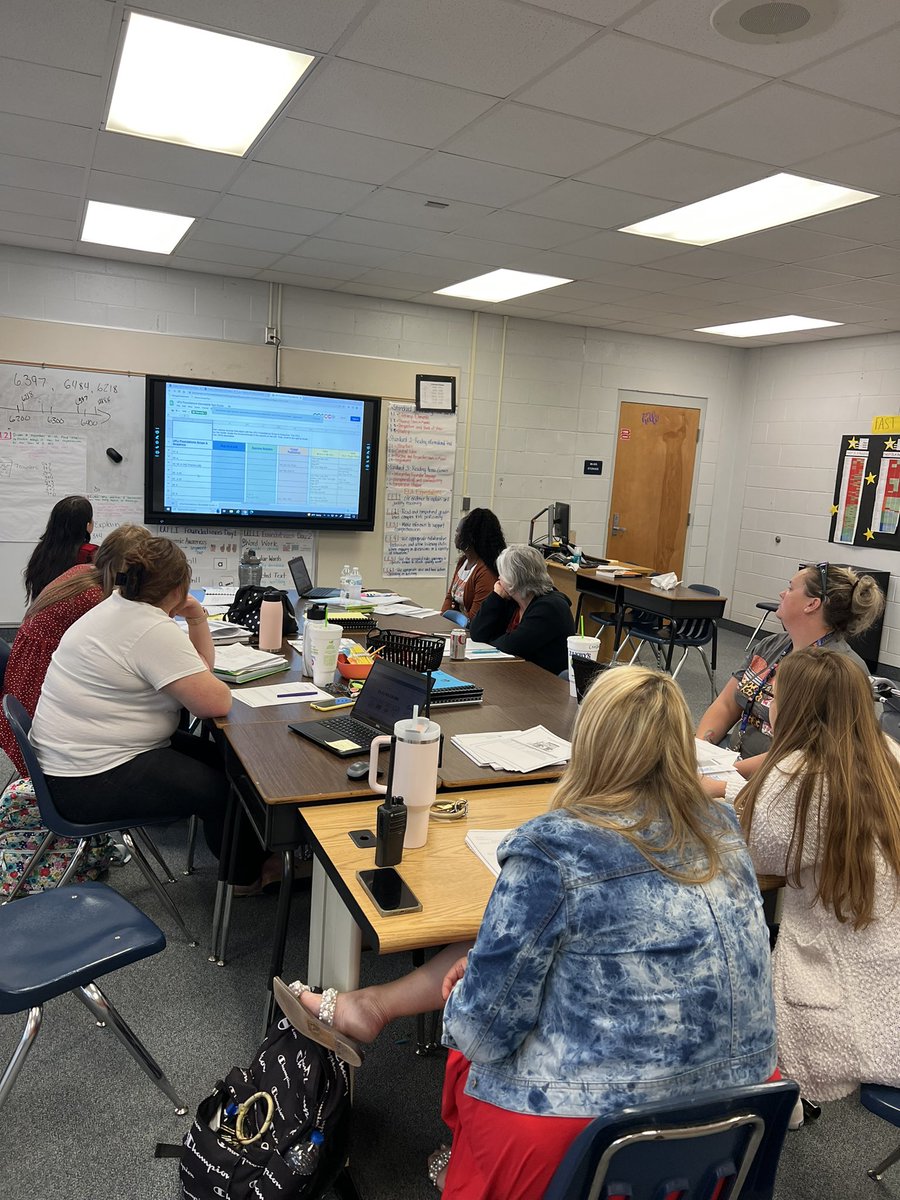 SOEbuzz's tweet image. Yellow Jacket educators participating in data conversations and planning based on the story that is shared from student data. #CollaborativeCulture