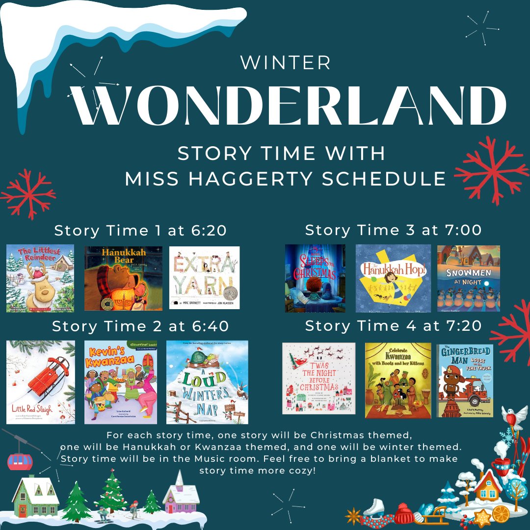 pto_marshall's tweet photo. ❄️Gingerbread Shop - all priced between $1-$5.
❄️Gift Wrapping Table
❄️Story Time (6:20, 6:40, 7:00, and 7:20 pm)
❄️Card Making &amp; Craft Station
❄️Photo Booth with a possible special guest!
❄️Concession Sales (Pizza, Chips, Soda, and Water)
@TMESEagles https://t.co/YUteki8Flg