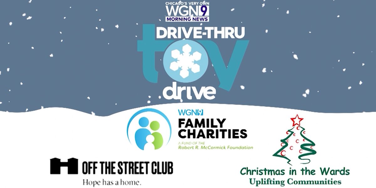 The 20th annual <a href="/WGNMorningNews/">WGN Morning News</a> drive-thru toy drive is back! Bring a new unwrapped toy to <a href="/WGNTV/">WGNTV</a> studios this Friday 5-10a or text TOY to 97999. WGN-TV Family Charities via McCormick Foundation matches $.50 on the $. Proceeds go to <a href="/OTSC/">Off The Street Club</a> &amp; Christmas in the Wards. #WGNToyDrive