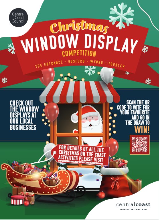 BusinessWyong's tweet image. Wyong #ChristmasWindowDisplay competition now open until 19 December. 10 Businesses around Wyong. Show them some Christmas Cheer! #ChristmasinWyong