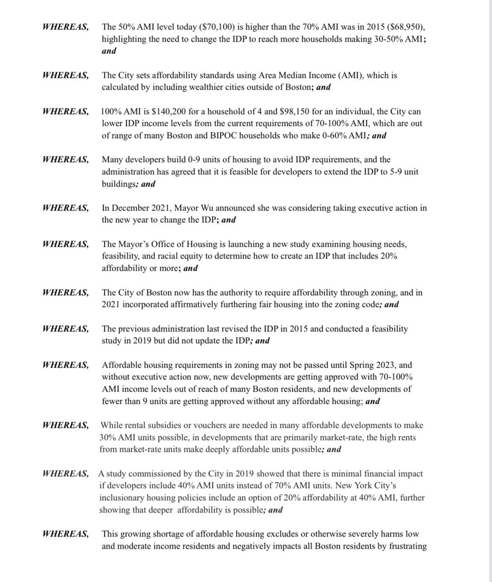 mikeleyba's tweet photo. Gratitude to @CllrKendraLara, @Ruthzee and @ab4liz for passing a resolution today calling on the administration to use her executive powers to strengthen IDP by lowering trigger to 5 units and deepen the affordability to an average of 40% AMI #bospoli #CTAB https://t.co/39LeTpS3vN