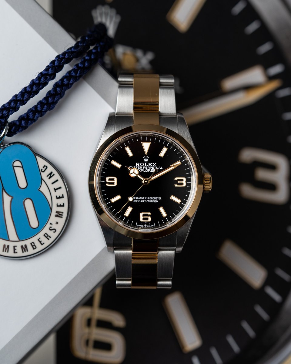 edinwatchco's tweet photo. The classic 36mm Explorer with a twist.. stainless steel and 18ct yellow gold. Available now £10750.00 https://t.co/Su3dIFZZVx