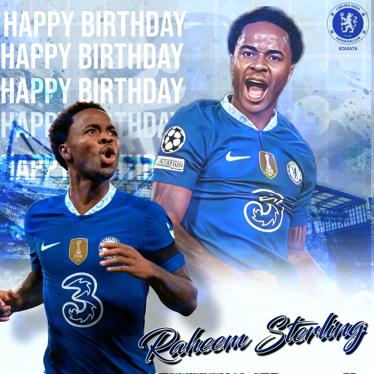CISCKolkata's tweet photo. A man on a mission
From the bench to the striking ace
Here's wishing the English International Raheem Shaquille Sterling💥💥
Happy Birthday, best wishes💐
#cisck #cfc #BirthdayVibes https://t.co/cp3PfFxVVY