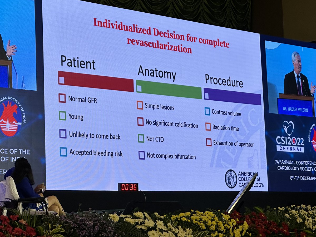 @HadleyWilsonMD discussing MVD mx in STEMI- complete rct shows better outcomes associated with CR, but need to personalise decision making as other factors should also be considered. Remember shock cases have worse outcomes in MVD. @CsiChennai @RameshDaggubati @DrSaritaRao2