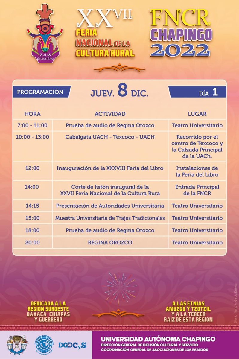 CAMPOTVMX's tweet photo. #FNCR programa para el día jueves 8 de diciembre 

#feriaschapingo https://t.co/sYUGkVOu2e