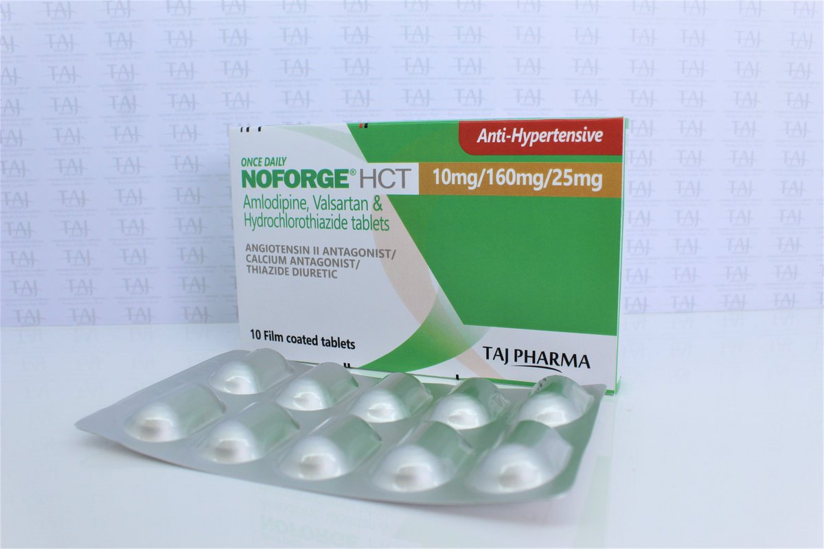 TAJPHARMACEUTI1's tweet photo. #Amlodipine-#valsartan-#hydrochlorothiazide #tablet is used to treat high blood pressure. Lowering high blood pressure helps prevent strokes, heart attacks, and kidney problems.
#Noforge #Tajpharma #manufacturers #Generic https://t.co/hHfnGm4Wj8
